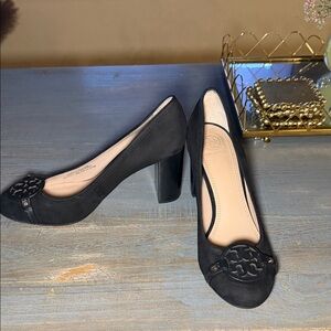 Tory Burch Black Block Heel Shoes